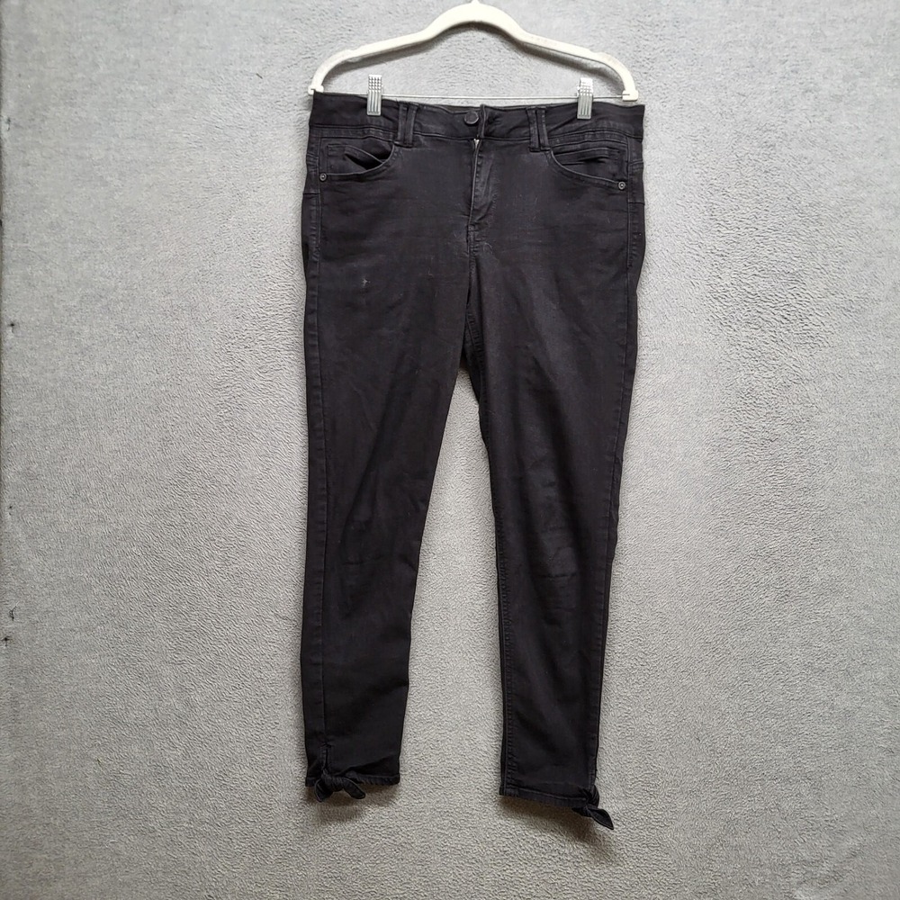 Democracy Women Jeans 12 Black Skinny Ab Technology Denim 25 in Inseam READ